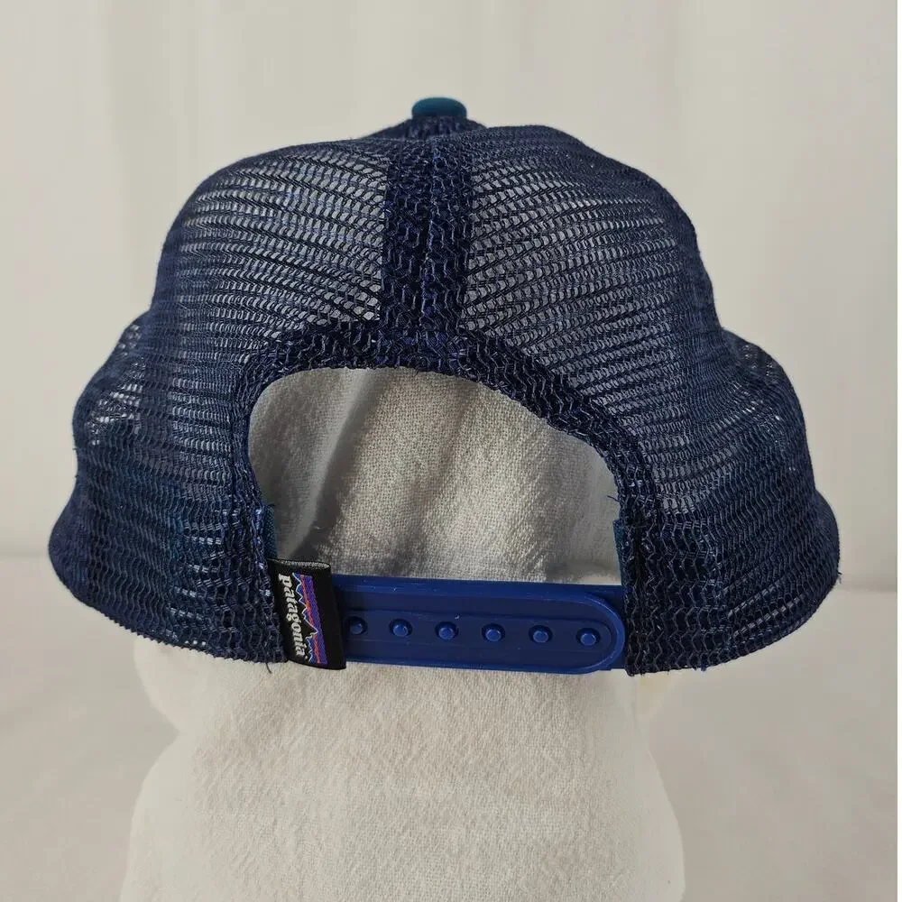 VINTAGE PATAGONIA TEAL MESH BACK SNAPBACK CAP – CLASSIC DESIGN – ORGANIC COTTON